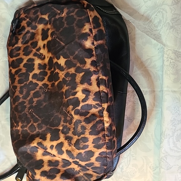 B Makowsky Black Pebbled Leather Tote Bag - Picture 6 of 9